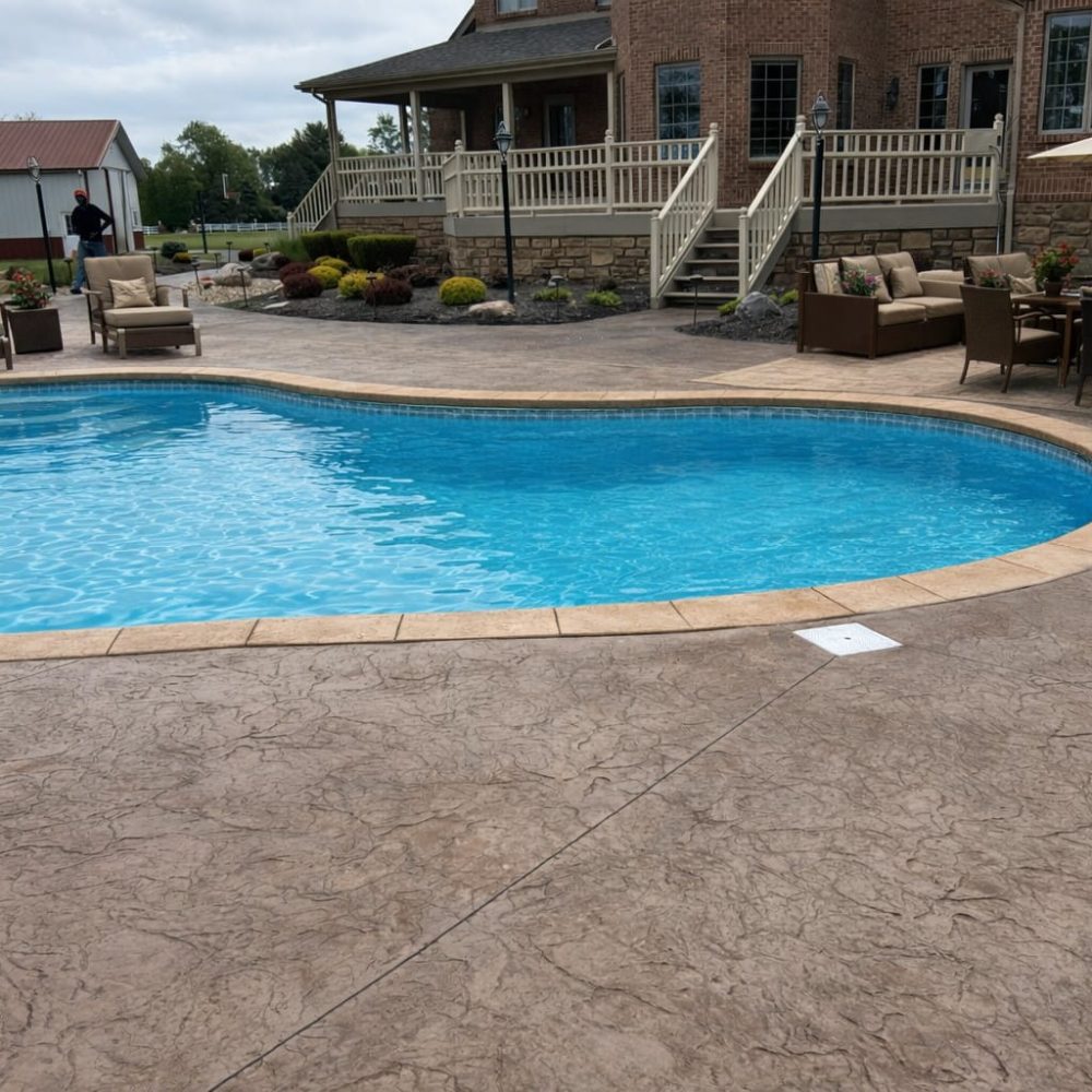 Dayton, Ohio Pool Deck - Oxford Slate - Pecan Tan Hardener Coping - Copy (1)