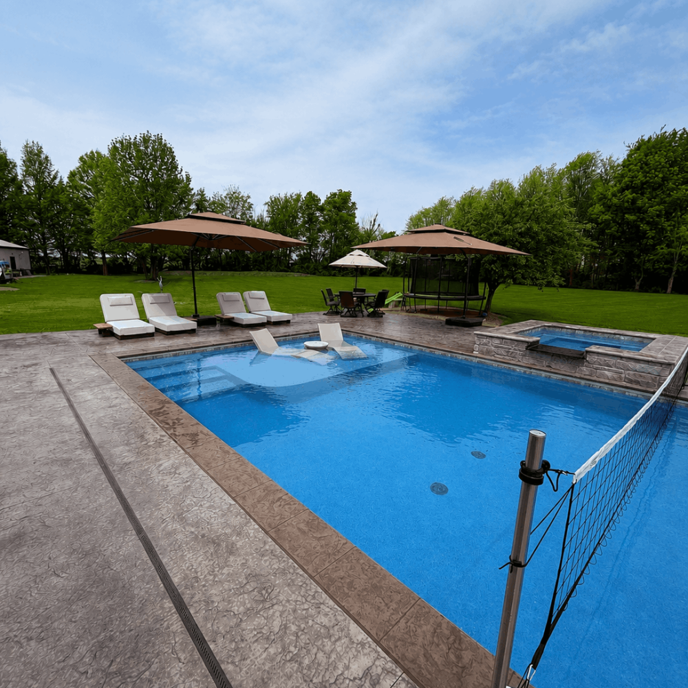 Pool Greenwood, IN Backyard oasis with pool and Baja Shelf (1)